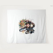 American Flag Horse Patriottisch Verenigde Staten Wandkleed (Voorkant (horizontaal))