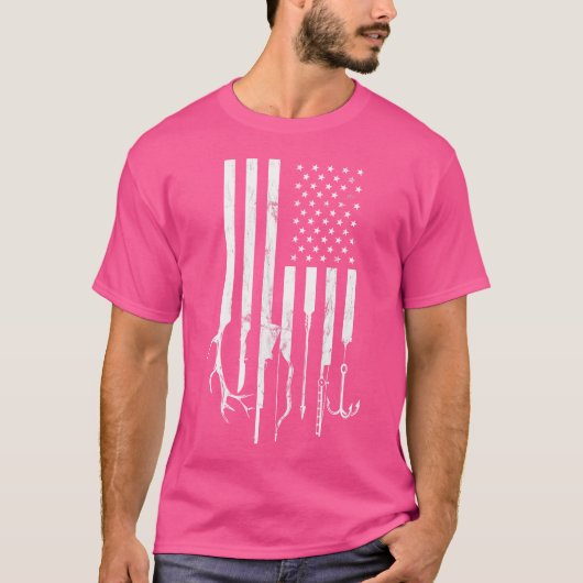 American Flag Hunting Gevist Vaderdag Man T-shirt (Voorkant)