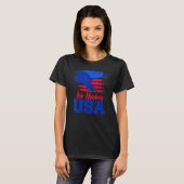 American Flag Ice Hockey Apparel USA Flag Support T-shirt (Voorkant volledig)
