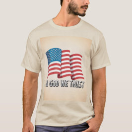 American Flag In God We Trust Mannen Sand T-Shirt