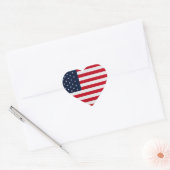 American Flag In Heart  Hart Sticker (Envelop)