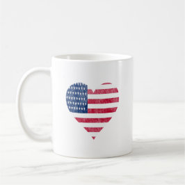 American flag in heart koffiemok