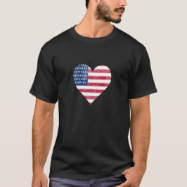 American flag in heart t-shirt