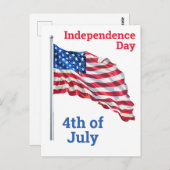 American Flag Independence Day Briefkaart (Voorkant / Achterkant)