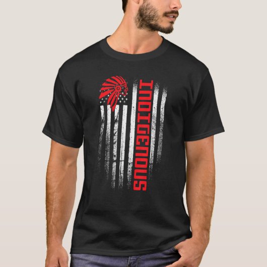 American Flag Indigenous Peoples Day Native Americ T-shirt (Voorkant)