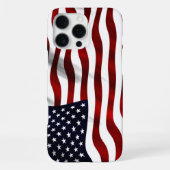 American Flag iPhone Case Rippling Design Hoesje (Achterkant)