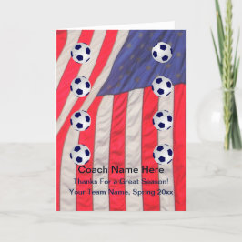 American Flag Kaart voor Voetbal coach, Blank Insi