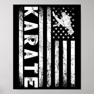 American Flag Karate Vintage 4 juli Nieuwigheid Poster