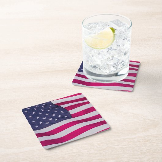 American Flag Kartonnen Onderzetters (Insitu)