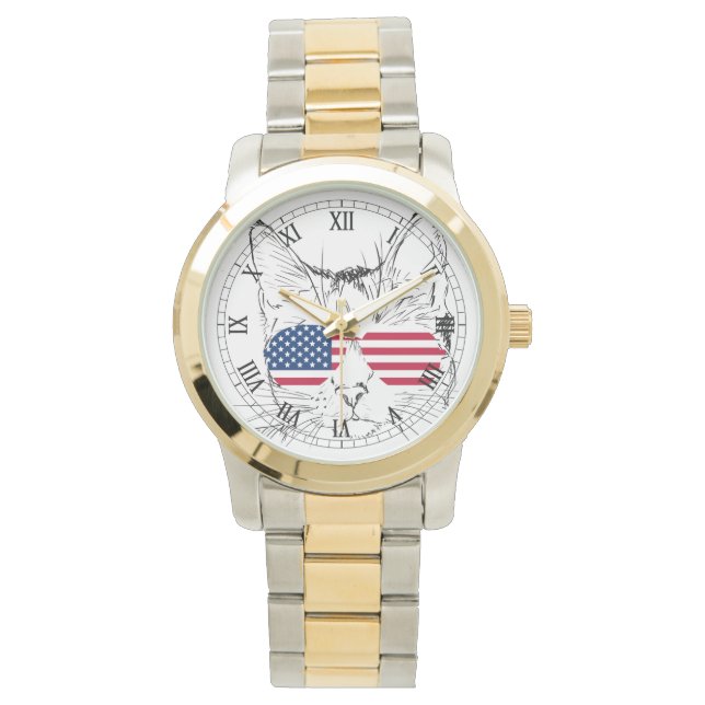 American Flag Kat horloge (Voorkant)