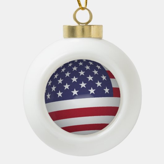 AMERICAN FLAG KERAMISCHE BAL ORNAMENT (Voorkant)