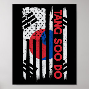 American Flag Korean Karate Vintage op 4 juli Poster