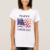 American Flag Labor Day in rood wit blauw T-shirt (Voorkant)