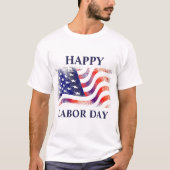 American Flag Labor Day in rood wit blauw T-shirt (Voorkant)