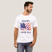 American Flag Labor Day in rood wit blauw T-shirt (Voorkant volledig)