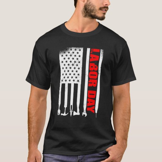 American Flag Labor Day T-shirt (Voorkant)