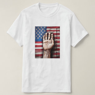 American Flag Labour Day in Red White Blue T-Shirt