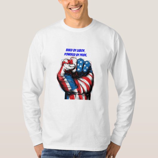 American Flag Labour Day in Red White Blue T-Shirt (Voorkant)