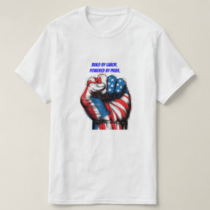 American Flag Labour Day in Red White Blue T-Shirt