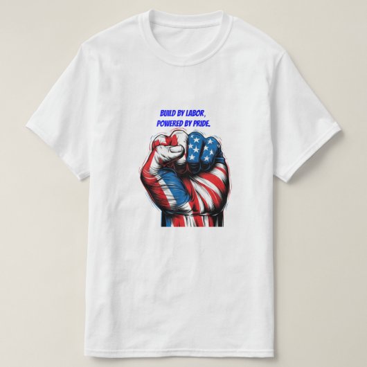American Flag Labour Day in Red White Blue T-Shirt (Design voorkant)