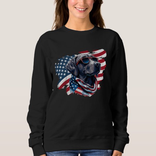American Flag Labrador Retriever 4th Of July USA D Trui (Voorkant)