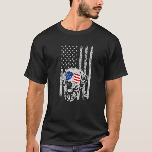 American Flag Labrador Retriever T-shirt (Voorkant)