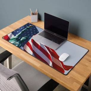American Flag Lady Liberty Bureaumat