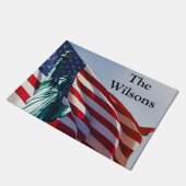 American Flag Lady Liberty Deurmat (Schuin)