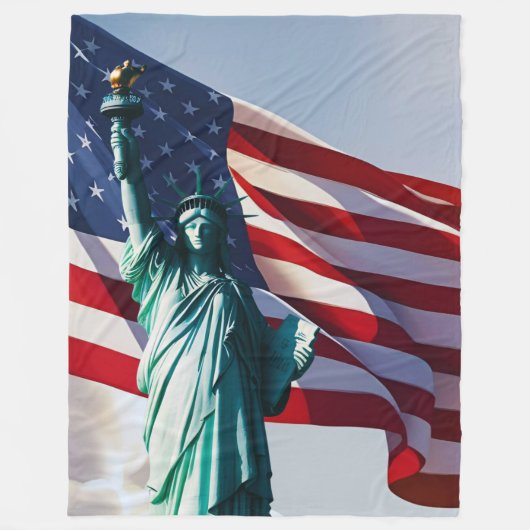 American Flag Lady Liberty Fleece Deken (Voorkant)