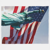 American Flag Lady Liberty Fleece Deken (Voorkant (Horizontaal))