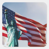American Flag Lady Liberty Vierkante Sticker (Voorkant)