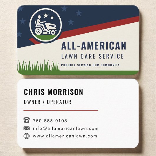 American Flag Lawn Care and Mowing Visitekaartje
