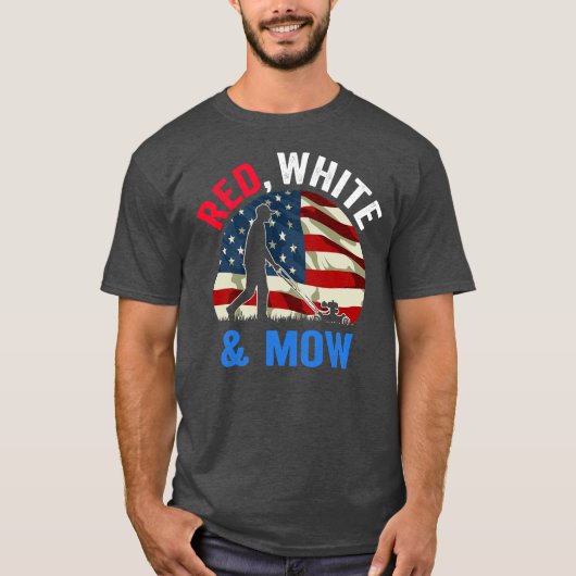 American Flag Lawn Mowing 4th of July Lawn Mower T-shirt (Voorkant)