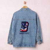 American Flag Letter B Personaliseer Jouw naam Denim Jacket (Hangar)