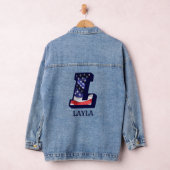 American Flag Letter L Personaliseer Jouw naam Denim Jacket (Hangar)