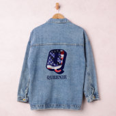 American Flag Letter Q Personaliseer Jouw naam Denim Jacket (Hangar)