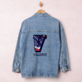 American Flag Letter V Personaliseer Jouw naam Denim Jacket (Hangar)