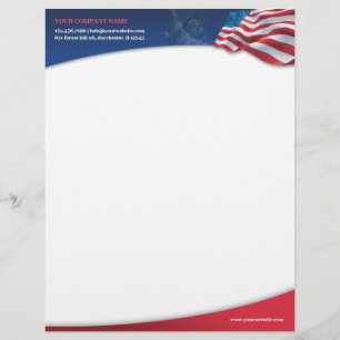 American Flag Letterhead Briefhoofd Sjabloon