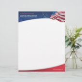 American Flag Letterhead Briefhoofd Sjabloon (Staand voorkant)