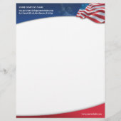 American Flag Letterhead Briefhoofd Sjabloon (Voorkant)