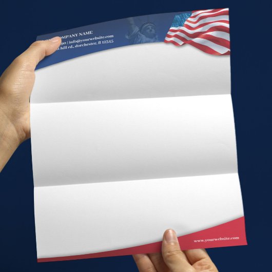 American Flag Letterhead Briefhoofd Sjabloon