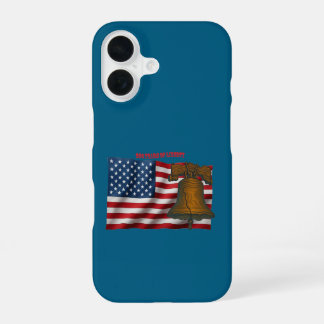 American Flag & Liberty Bell Independence Day URM iPhone 16 Hoesje