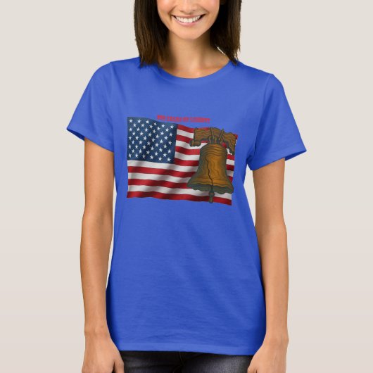 American Flag & Liberty Bell Independence Day URM T-shirt (Voorkant)