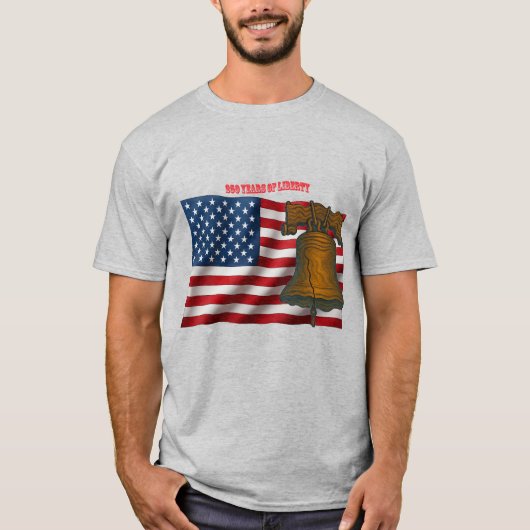 American Flag & Liberty Bell Independence Day URM T-shirt (Voorkant)