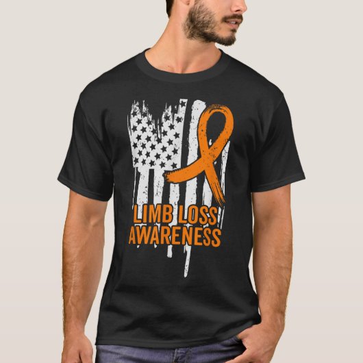 American Flag Limb Loss Awareness Hand been geampu T-shirt (Voorkant)