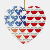 American Flag Love Hearts Keramisch Ornament (Achterkant)