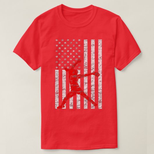 American Flag Love Softball FastPitch Pitcher Gift T-shirt (Design voorkant)