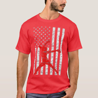 American Flag Love Softball FastPitch Pitcher Gift T-shirt