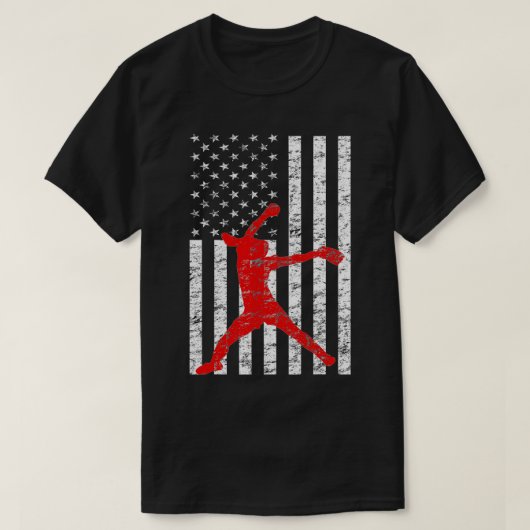 American Flag Love Softball FastPitch Pitcher Gift T-shirt (Design voorkant)