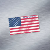 American Flag Magnetic Business Card Template Magnetisch Visitekaartje (Voorbeeld)